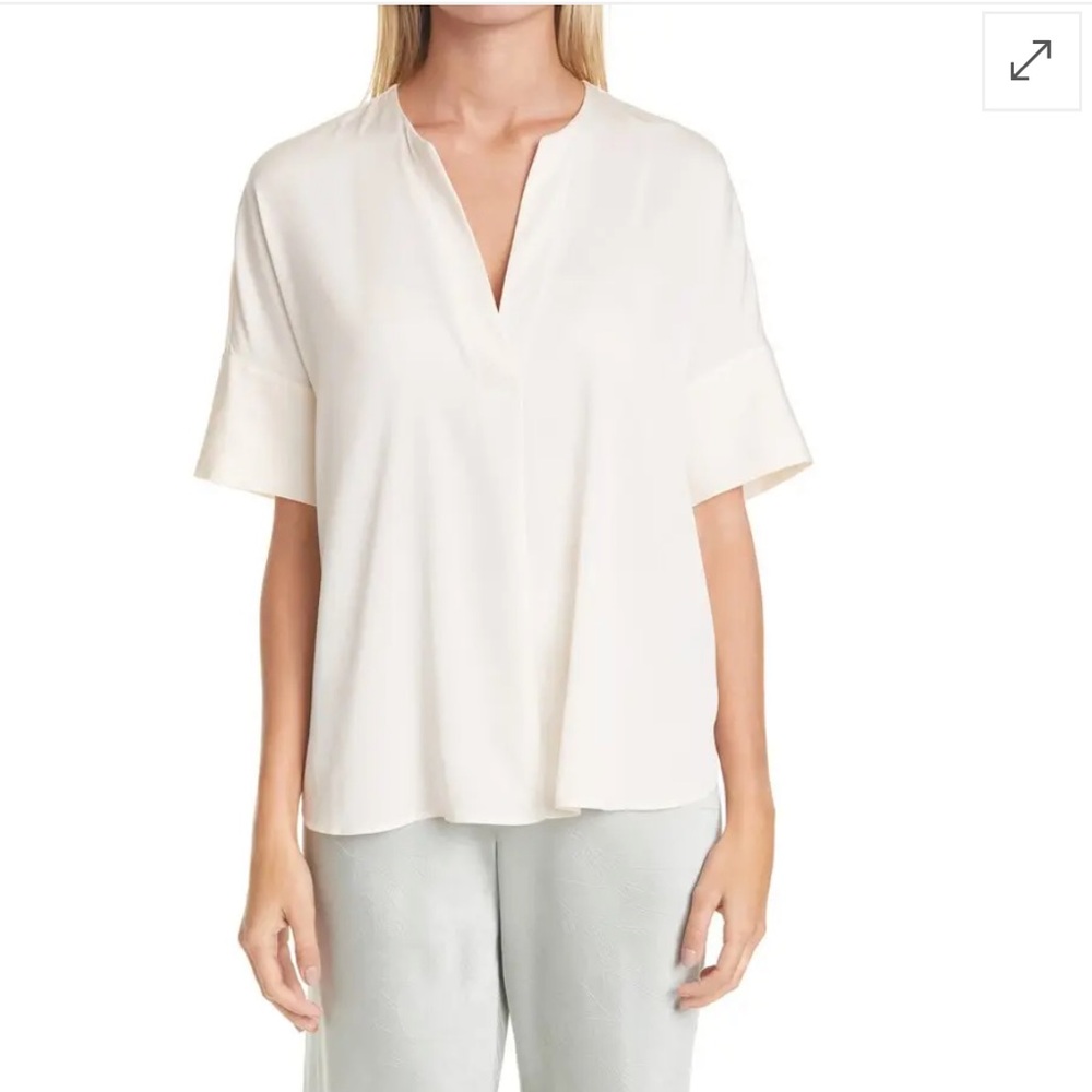 Vince Stretch Silk Popover